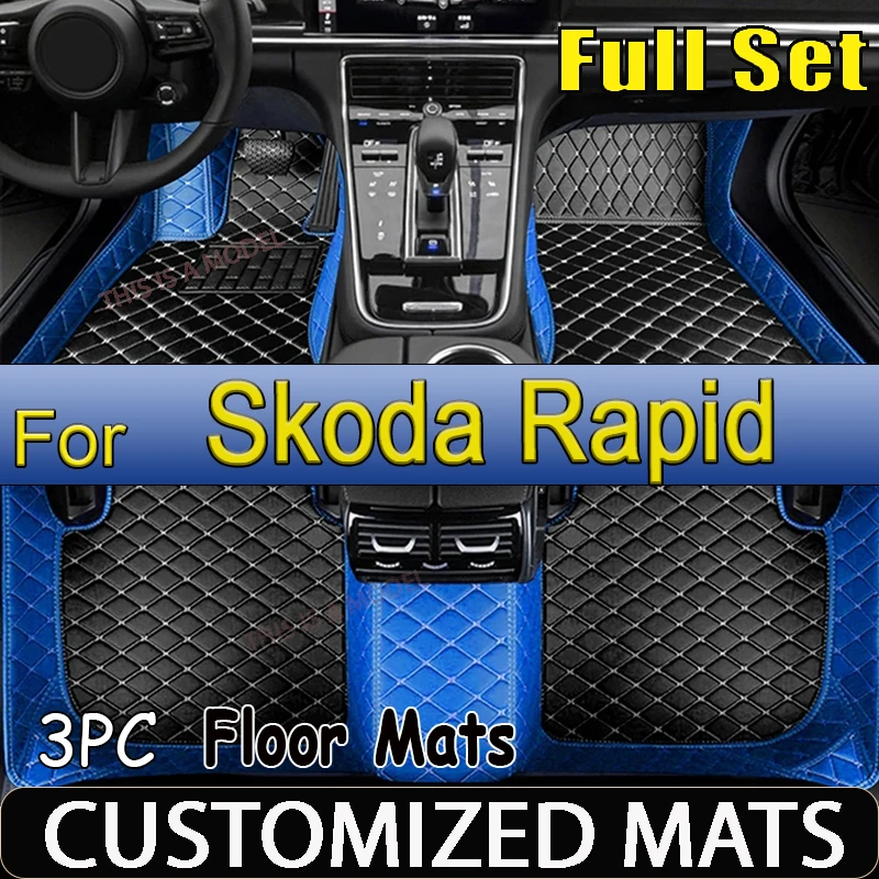 Car Floor Mats For Skoda Rapid 2013 2014 2015 2016 2017 2018 2019 2020 Custom Auto Foot Pads Carpet Cover Interior Accessories