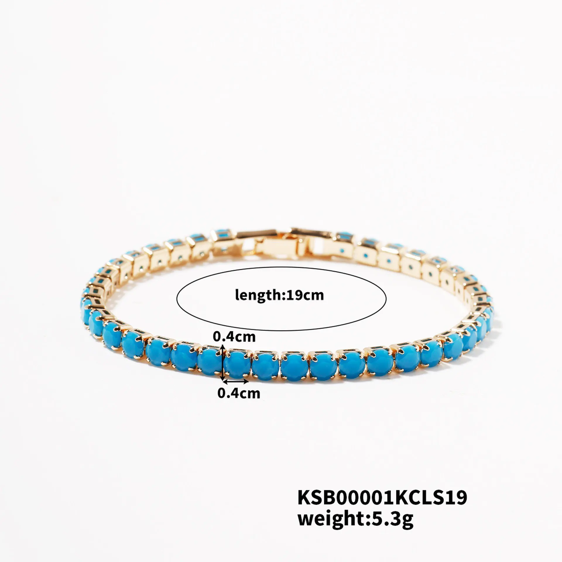 MxGxFam ( 19 cm 17 cm x 4 mm ) Promotion Gold Plated 18 k Multiple Colors Powder Zirconia Bracelet For Women Fashion Jewelry view 6