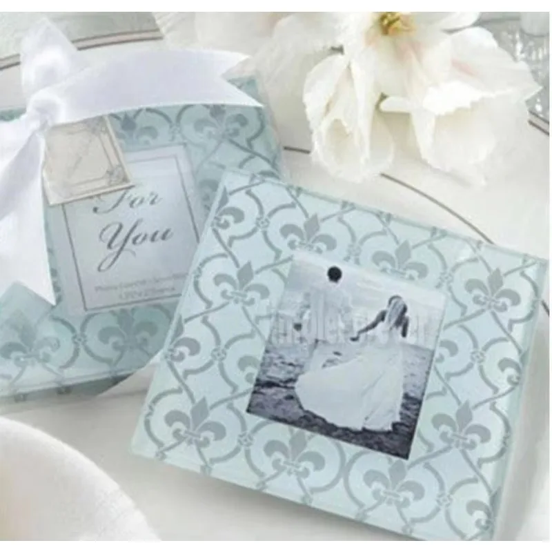 60sets=120pcs/lot Classic Glass Coasters/Photo Frame, Wedding Favors Gifts