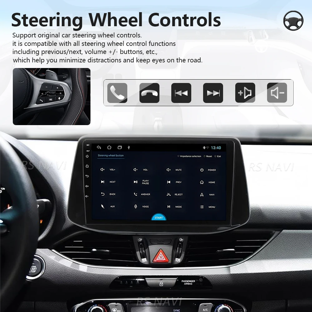 Android 16 Carplay Auto Qualcomm Screen Car Radio Player For HYUNDAI I30 2017-2018 GPS Stereo app control 360 Camera Snapdragon