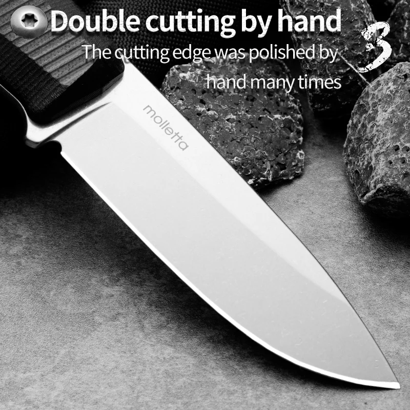 Outdoor Knife Fixed Blade Hiking Hunting Knife Survival Rescue Knife Self Defense Knife Gift for Men