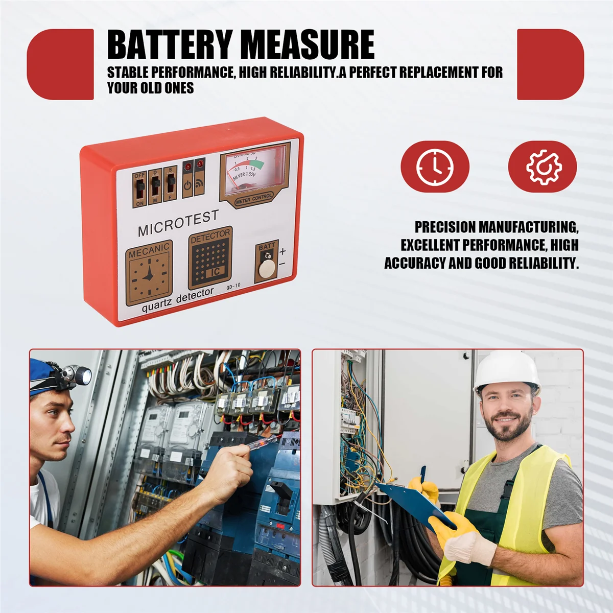 Strumento per smagnetizzazione/misurazione batteria/impulsi/tester al quarzo AA84 per rilevare la capacità della batteria