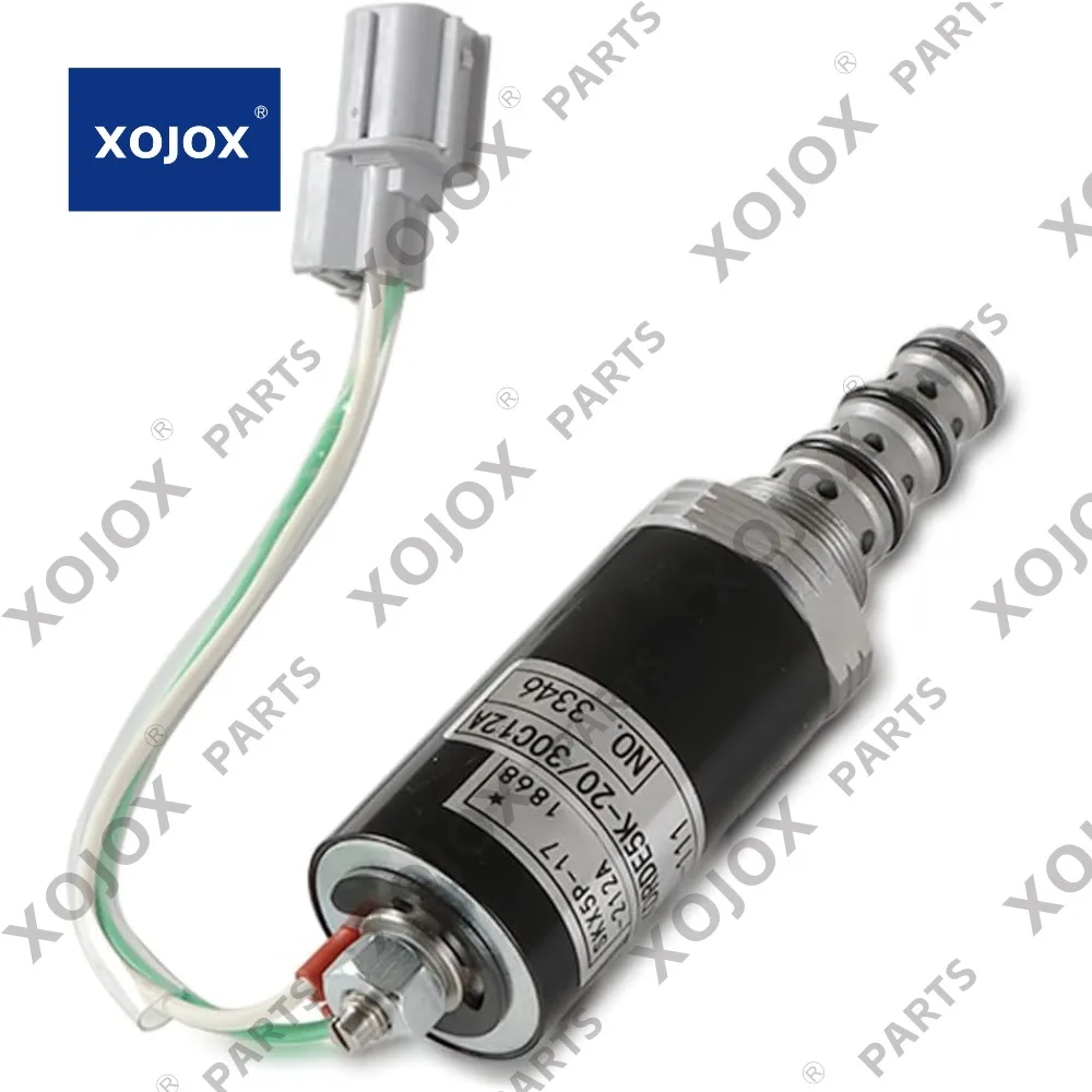 

XOJOX YN35V00005F1 Safety Lock Solenoid Valve for Kobelco Excavator SK200-2 SK200-5, Solenoid Valve Replacement Parts KWE5K-20 G