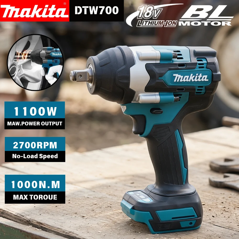 

Makita DTW700 18V Brushless Impact Wrench 170mm Compact Ergonomic Grip For Makita 20V Battery 1/2" Drive