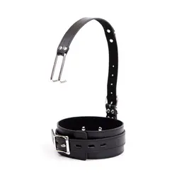 Slave Bondage Leather Choker Collar Strap with Smooth Stainless Steel Nose Hook for Fetish Bdsm Restraint Flirting Sex Toys