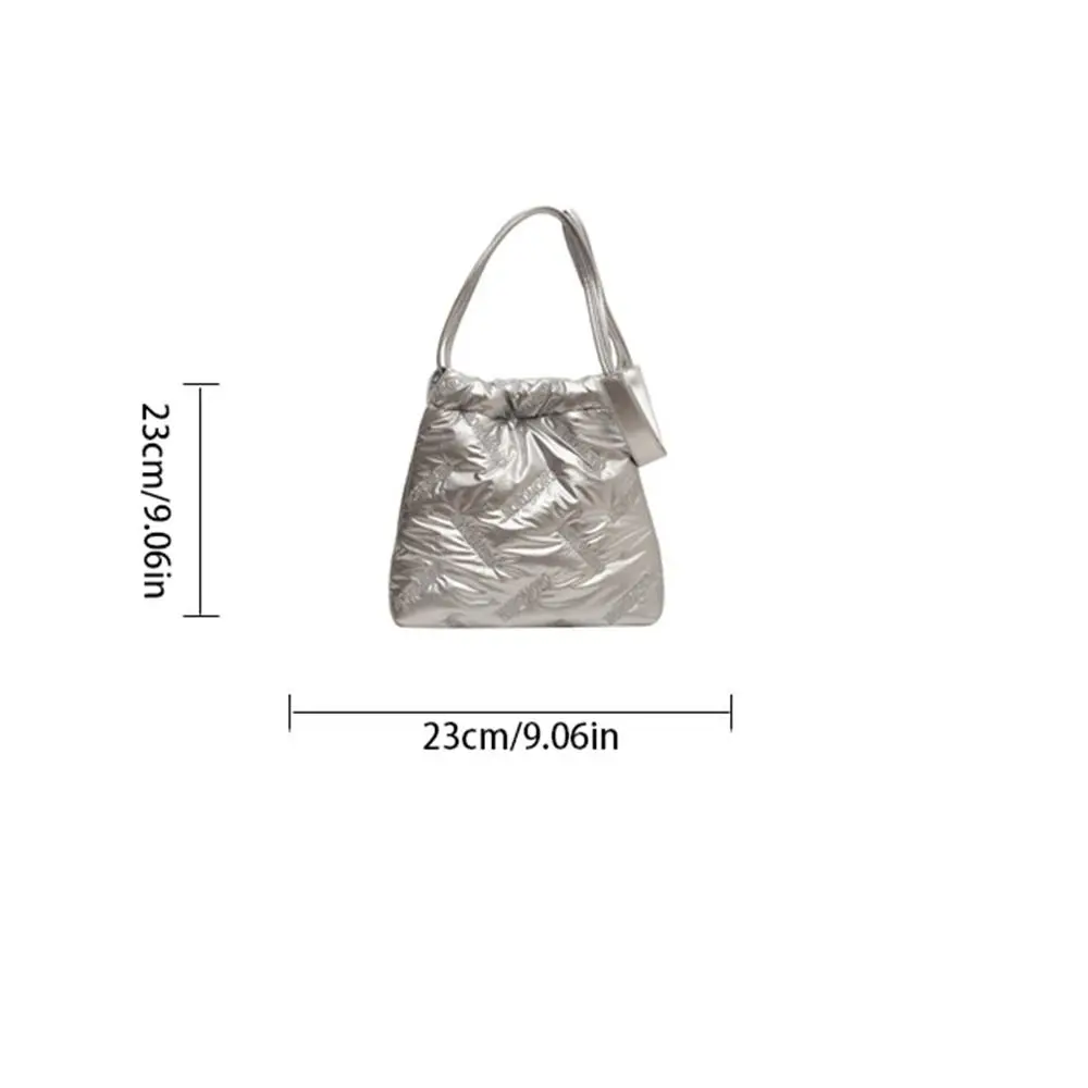 Solid Color Embroidery Bucket Bag Cloud Underarm Bag Letter Bubble Shoulder Bag Large Capacity Shopping Bag