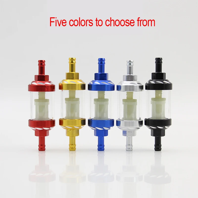 

8mm Motorcycle ATV Off-road Vehicle Glass Gas Fuel Filter Aluminum Alloy Glass Gas Filter Motorcycle Gas Gasoline Filter