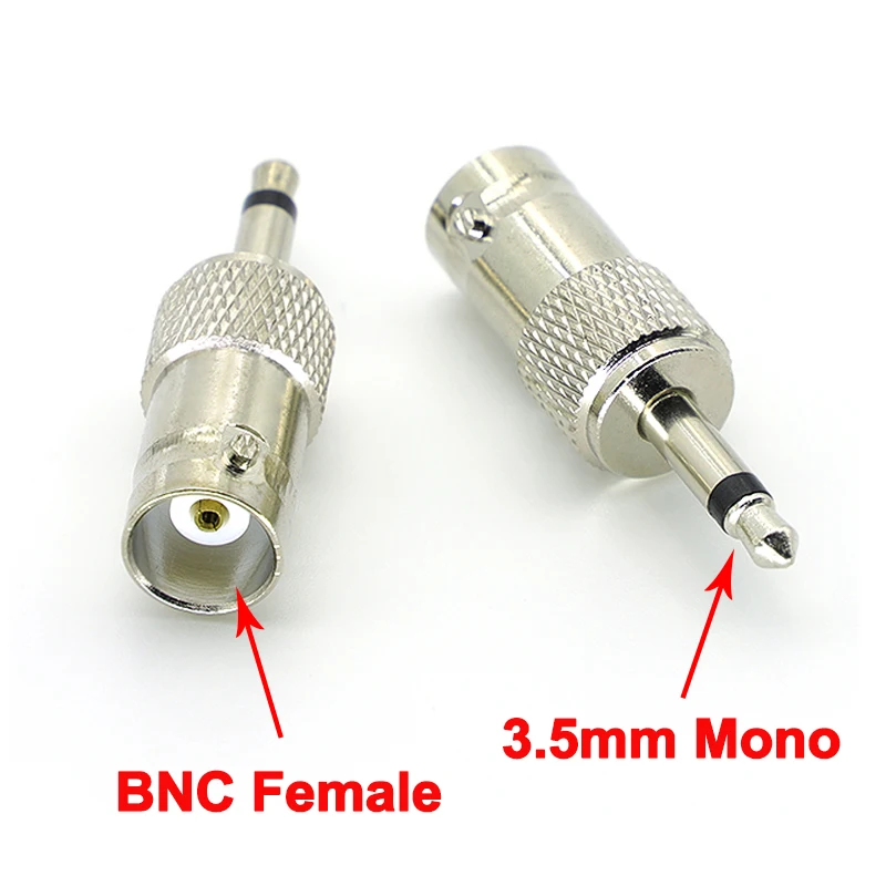 Conector bnc q9 de alta qualidade, soquete bnc fêmea para 3.5mm mono 1/8 "macho, conectores adaptadores coaxiais rf, 1-5 peças