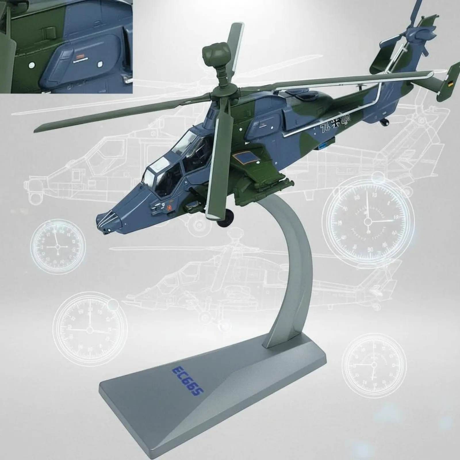 

Коллекционная модель вертолета EC665 Tiger в масштабе 1:72, высокодетализированная, для любителей авиации