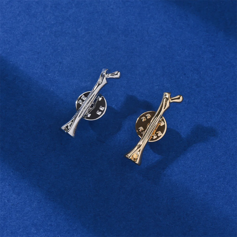 Harong الفخذ العظام بروش الفضة مطلي الطبية شارة بسيطة جراحة العظام المتدرب معاطف للأطباء والممرضات التلبيب دبوس مجوهرات #2