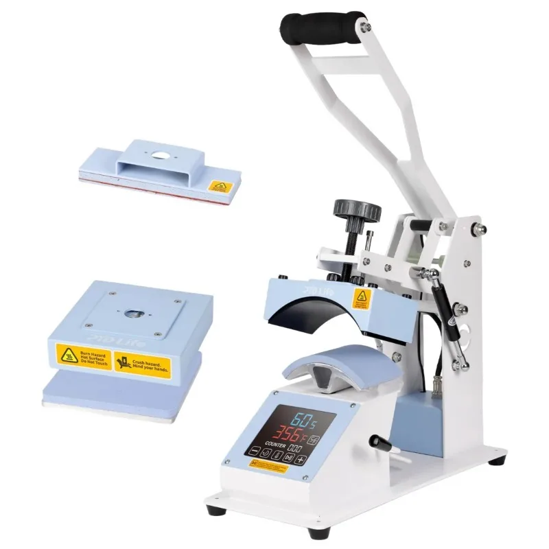 

3-in-1 Automatic and Manual Mini Heat Press Machine 220V for Sublimation Transfer on Plate Cap Hat Label Print