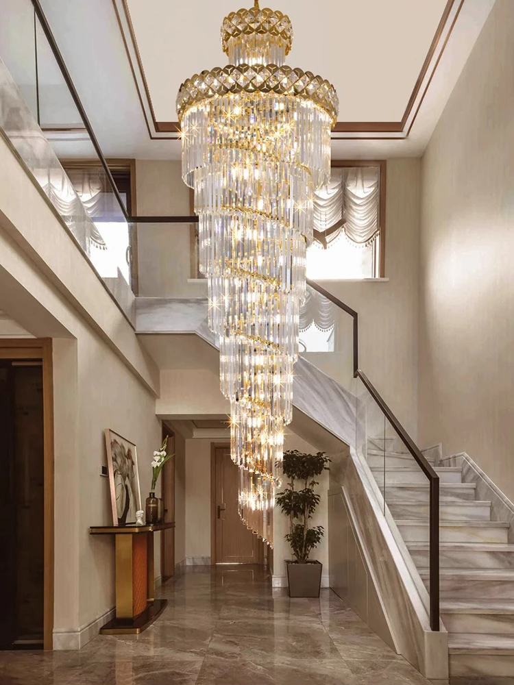 

Modern home decoration crystal chandelier, stair Pendant lamp, living room Pendant lights, interior lighting