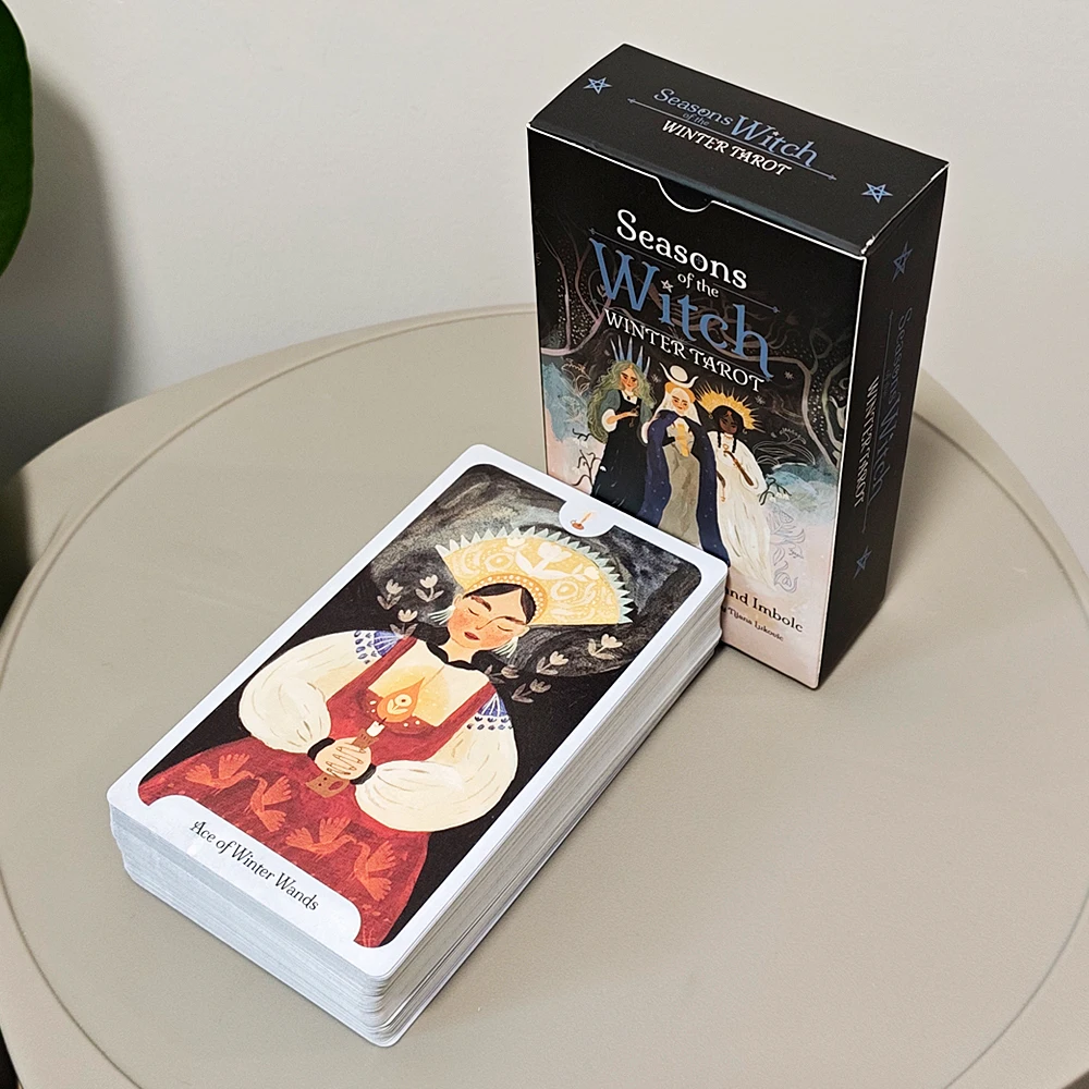 

Seasons of The Witch: Winter Tarot Deck, A Journey Through Yule and Imbolc 78 Cards Printed on Double-embossed Cardstock 12*7cm