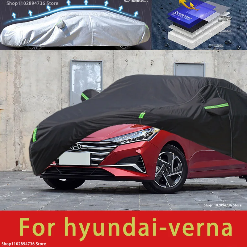 

For Hyundai Verna Fit Outdoor Protection Full Car Covers Snow Cover Sunshade Waterproof Dustproof Exterior black car cover