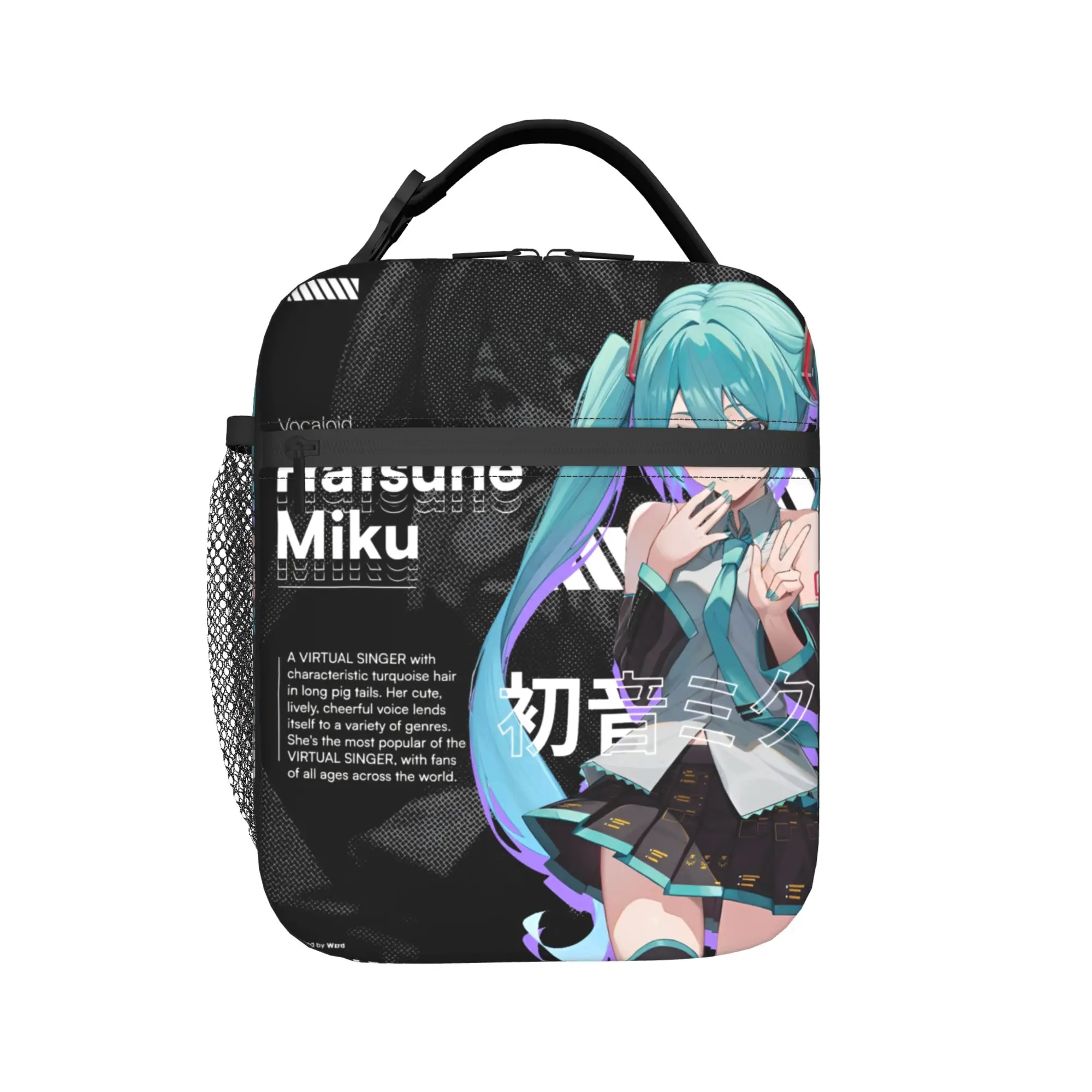 

Hatsune Miku singer music anime Thermal Insulated Lunch Bags for School Reusable Bento Box Men Women Cooler Thermal Lunch Box