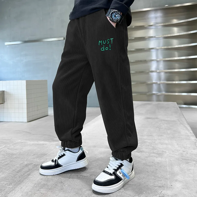 2024Spring and Autumn Children's Sport Pants Spring and Autumn Men's Crawler Children's Casual Trousers for Crawler