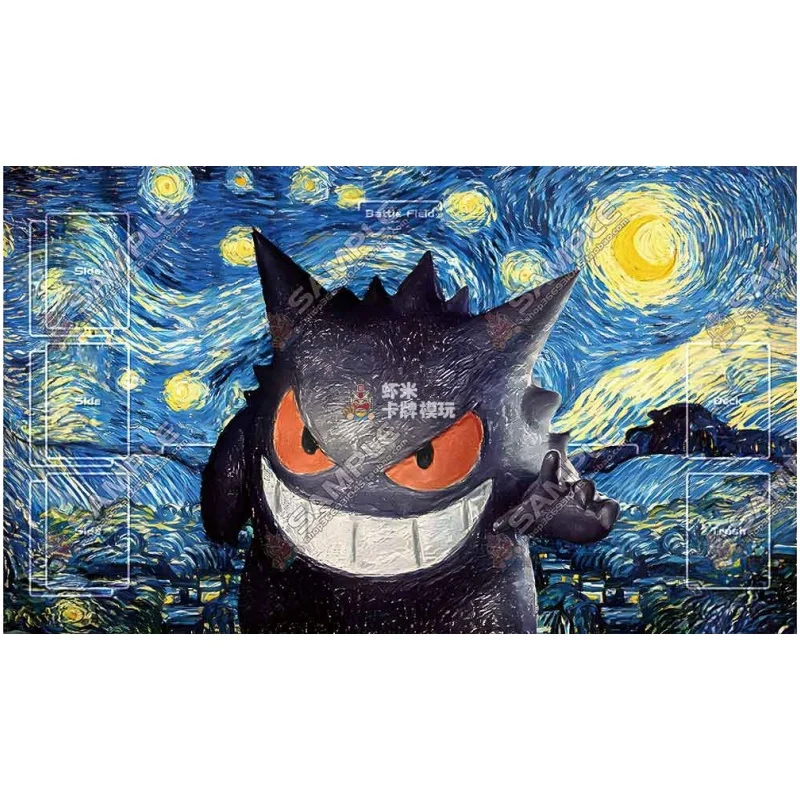 البوكيمون بطاقة الوسادة Gengar سلسلة ميجا تطور Ptcg لتقوم بها بنفسك المطاط لاعب واحد معركة حصيرة أنيمي عمل دمى أشكال هدايا لصديق