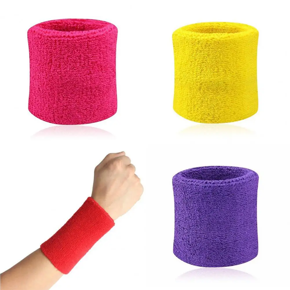 8x8cm Wrist Sweatband Tennis Sport Wristband Volleyball Gym Wrist Brace Support Sweat Band Towel Bracelet Protector wholesale