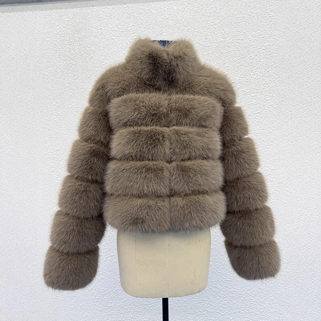 

Woman Spring WINTER Thicken Faux Fur Jackets Elegant Stand Collar Long Sleeve Fluffy Faux Fur Coat Winter Coats for Woman Top
