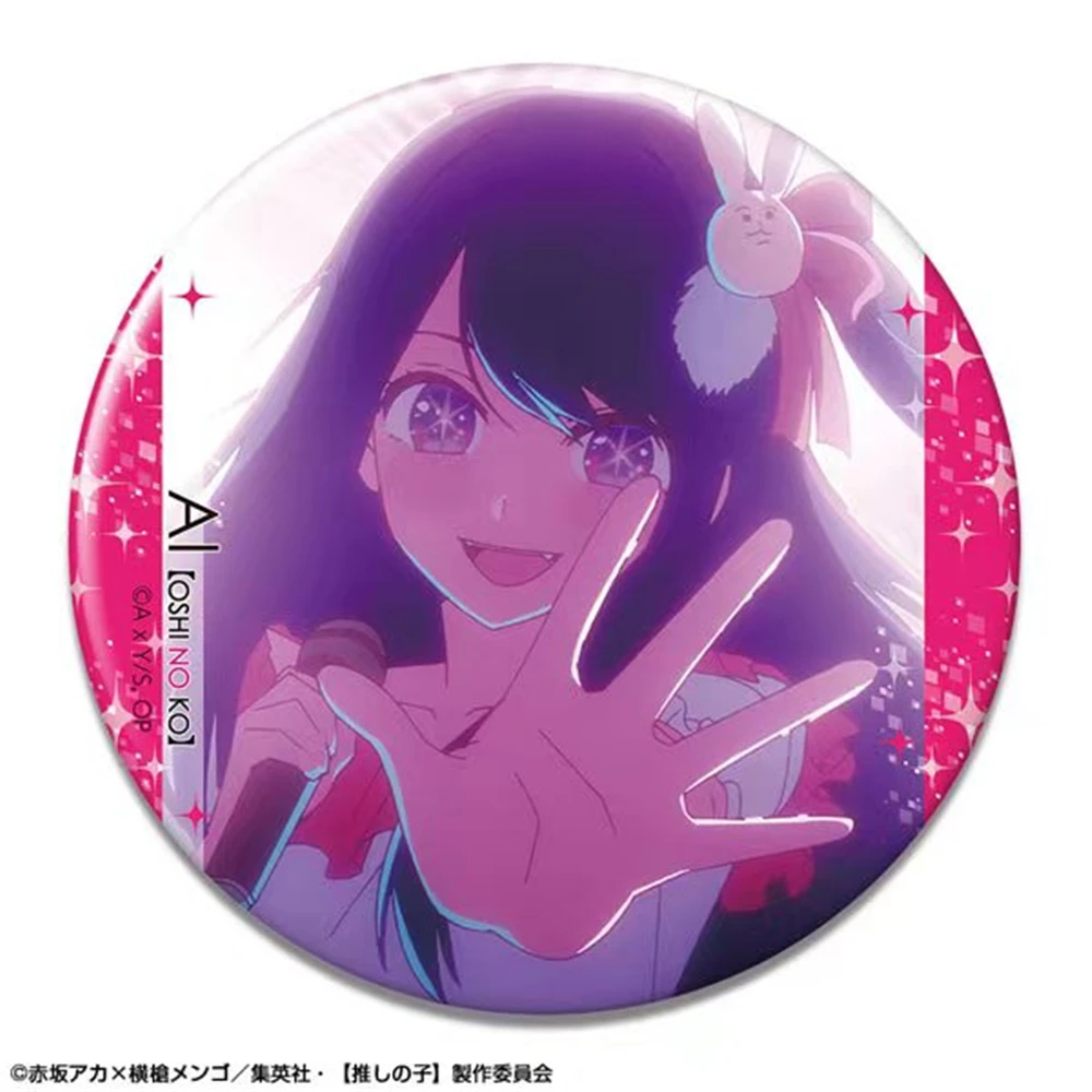 58mm Anime OSHI NO KO Hoshino Ai aguamarina MEM CYO Kurokawa Akane Arima Kana Cosplay disfraz insignia Pin SPTE broche de hojalata Prop