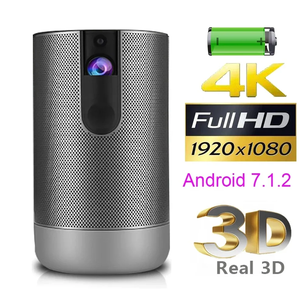 Salange P9 Mini Android Projector Full HD 1080P DLP Projector 4K Active 3D Video Game LED Beamer for Home Theater Office Use