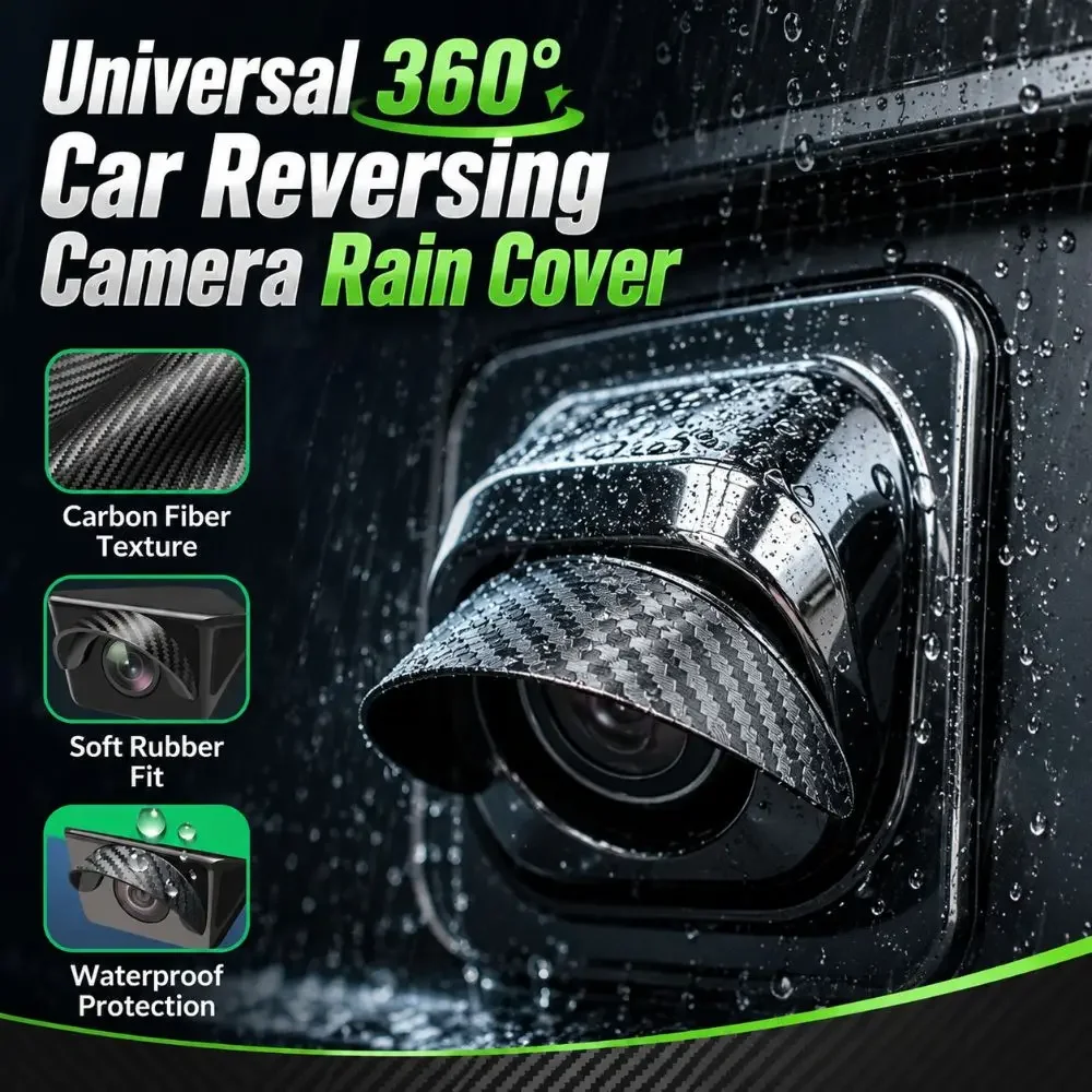 360° Car Reversing Camera Rain Cover Universal Silicone Car Camera Rain Shield Self-adhesive Waterproof Car Dashcam Rain Guard