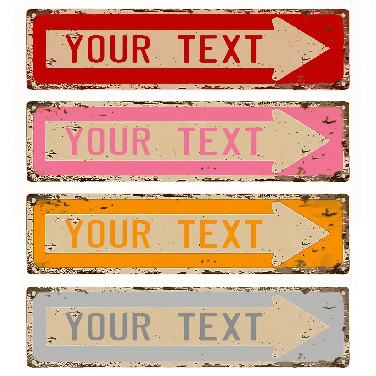 Custom Personalized Vintage Metal Arrow Sign 40×10cm, Waterproof & Dustproof, Indoor & Outdoor Wall Decor, Decoration Only