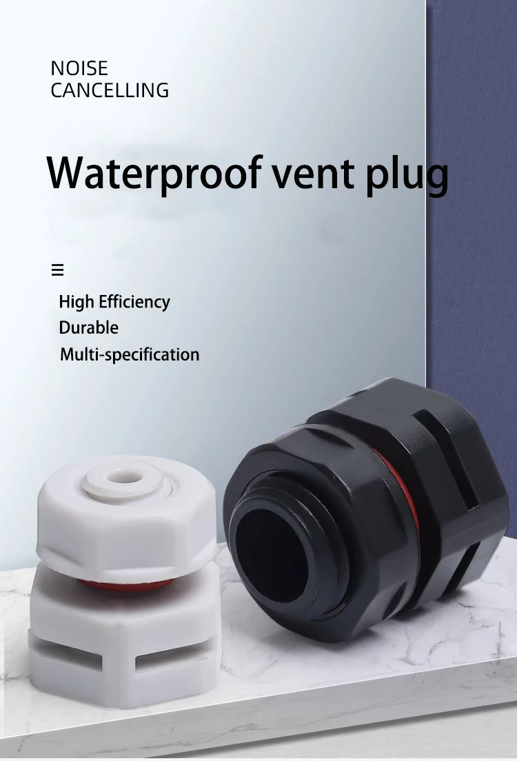 Waterproof Vent Plug Screw Automatic Exhaust Breather Valve M5 M6 M8 M10 M12 M16 M24 M40 IP67 Nylon Breathable Valve Pressure Ba