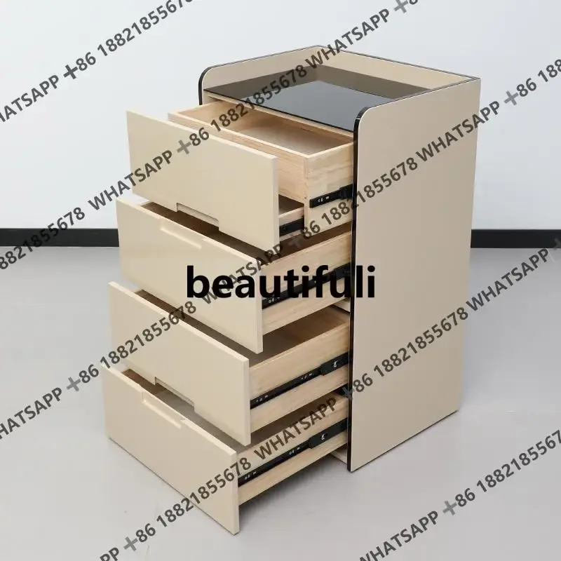 

High-end barber shop real paint solid wood cabinet, fashion tool cabinet