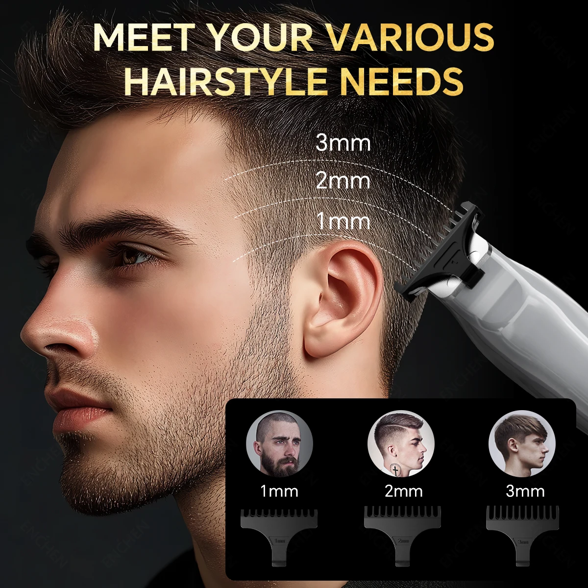 ماكينة تشذيب اللحية الاحترافية من ENCHEN Sharp 5، تدوم طويلاً، قابلة لإعادة الشحن من النوع C، شفرات شحذ ذاتية 150 دقيقة