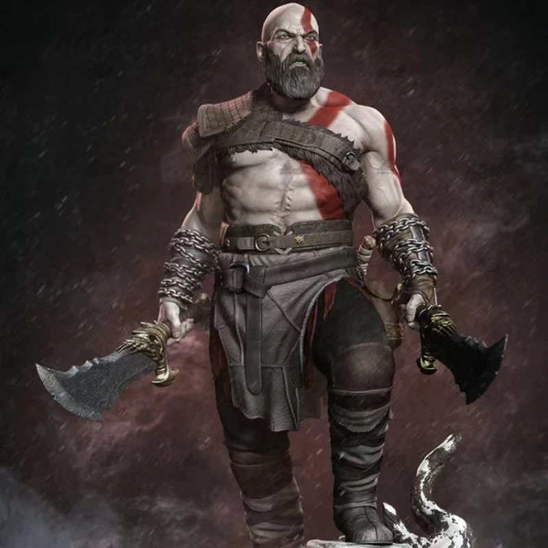 Resin Model Figure, 1/24 Scale Double Knife War God, GK, Unassembled and Unpainted Kit, 3D DIY Toy