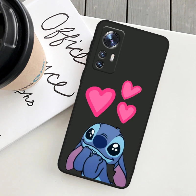 Stitch Love Cute For Xiaomi Mi Note 10T 10S 10 9T 9 SE 8 CC9E A3 5G Lite Pro Soft Silicone Black Phone Case