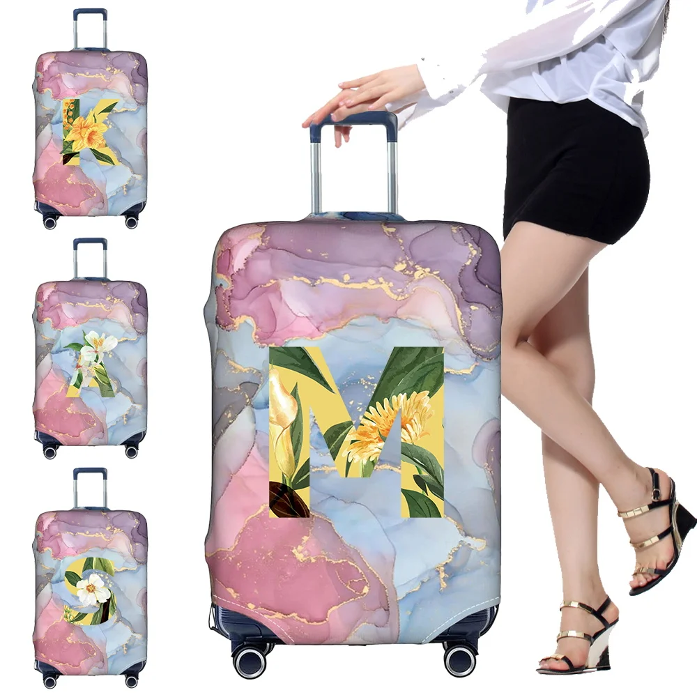 

Luggage Protective Cover Dust Cover Anti-Scratch Portable Suitcase Trunk Holders Case Travel Accessories Floral Letter Printing