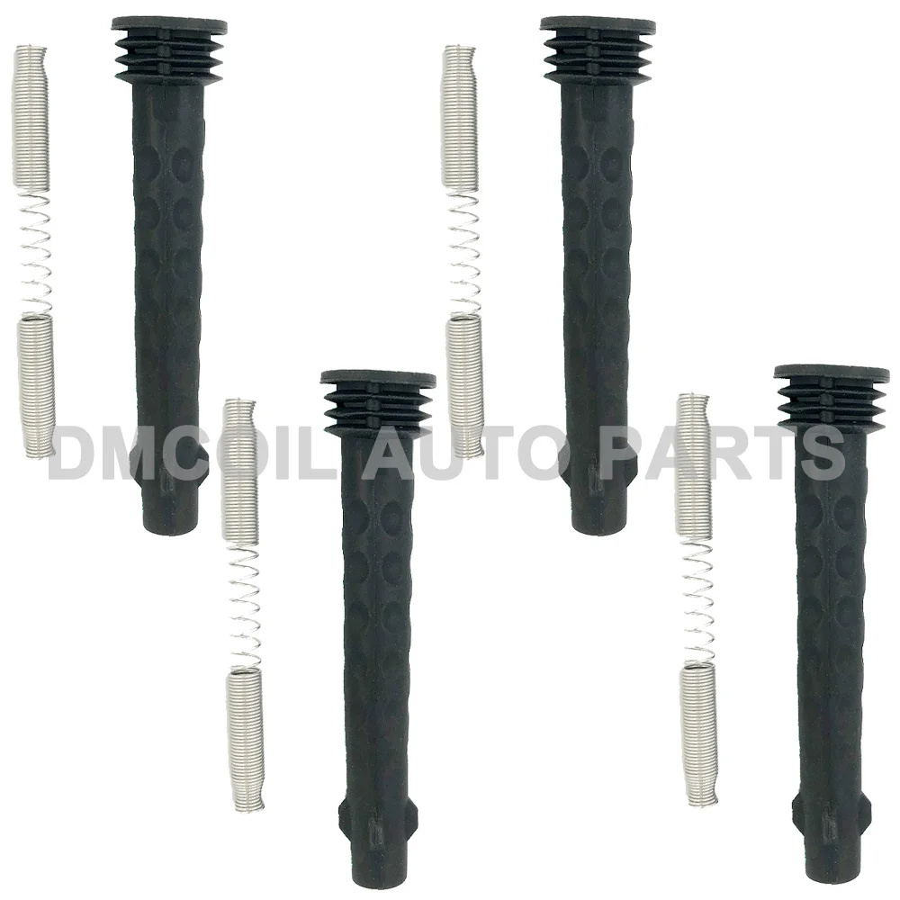 4 PCS IGNITION COIL RUBBER BOOTS WITH SPRING FOR ALFA ROMEO MITO FIAT 500 BRAVO DOBLO DELTA JEEP 0.9 1.4 2008- 55224494 55234131