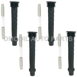 4 PCS IGNITION COIL RUBBER BOOTS WITH SPRING FOR ALFA ROMEO MITO FIAT 500 BRAVO DOBLO DELTA JEEP 0.9 1.4 2008- 55224494 55234131