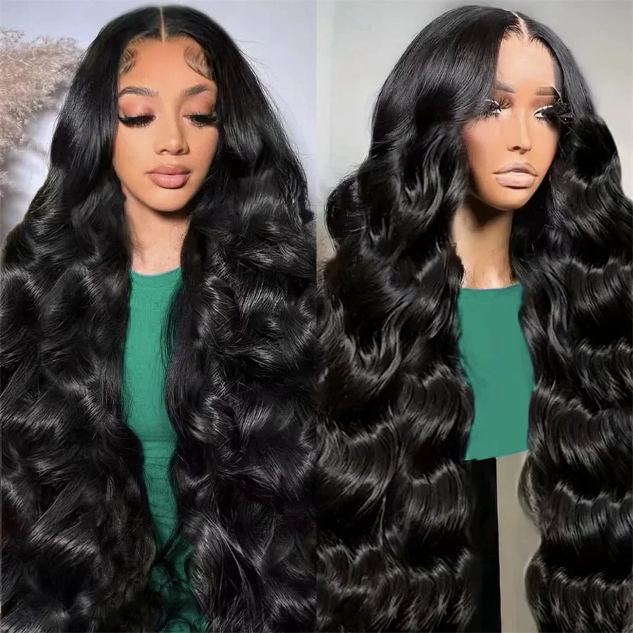 ベトナム人毛100% HDレースフロントウィッグ　ボディウェーブ　13x4生え際プレプラッキング済み　密度180% HDレースウィッグ　ナチュラルブラック