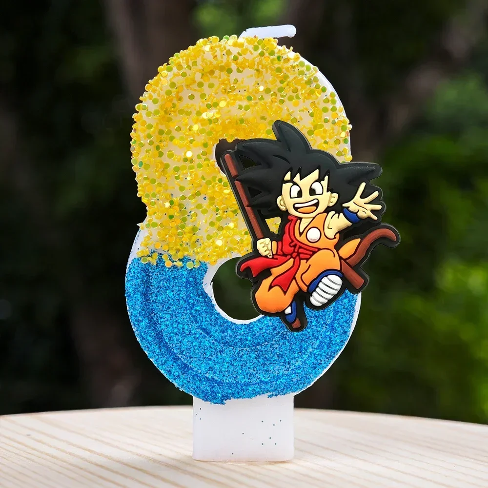 Niedliche Dragon Ball Z-Stil Geburtstagskerzen Zwölf Stück Wachsstift-Set für Kinder Anime Geburtstagsparty Tortendekoration – Detail 9