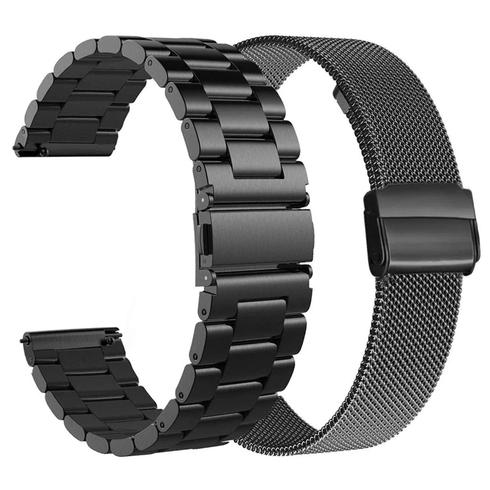 

Strap Sets For Samsung Galaxy Watch 3 Band 20mm 22mm Solid Stainless Steel Bracelet For Galaxy Watch 41mm 45mm Mesh Loop Straps