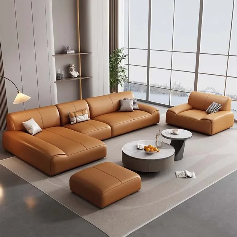 

Minimalist Living Room Sofa Genuine Leather Modern Elegant Sofas Living Room Comfortable Divani Soggiorno Nordic Furniture