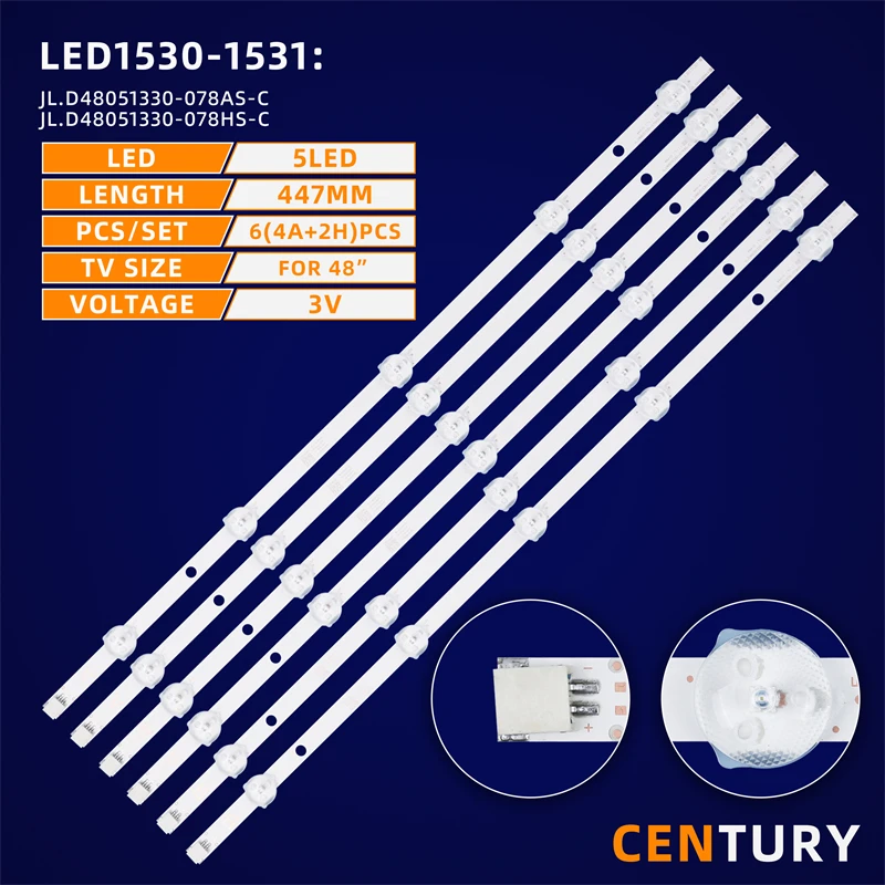 5kit LED backlight strip  JL.D48051330-078AS-C/JL.D48051330-078HS-C for SVV480A16A SVV480A16B 48HB6T62U 48HB6T72U