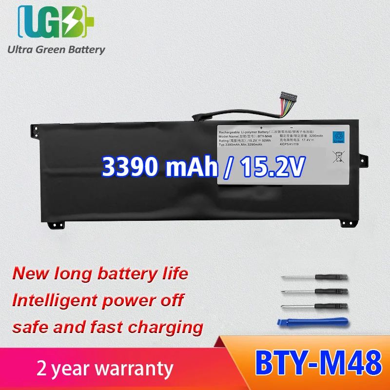 

UGB New BTY-M48 Battery For MSI PS42 8RB 8RA 8RC For MECHREVO S1 S1-C1 4ICP5/41/119 15.2V 50WH 3390mAh