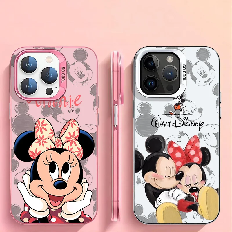 Disney Minnie Mouse For Apple iPhone 15 14 13 12 11 XS Max XR X 8 7 Pro Plus Soft Colorful Silver Phone Case