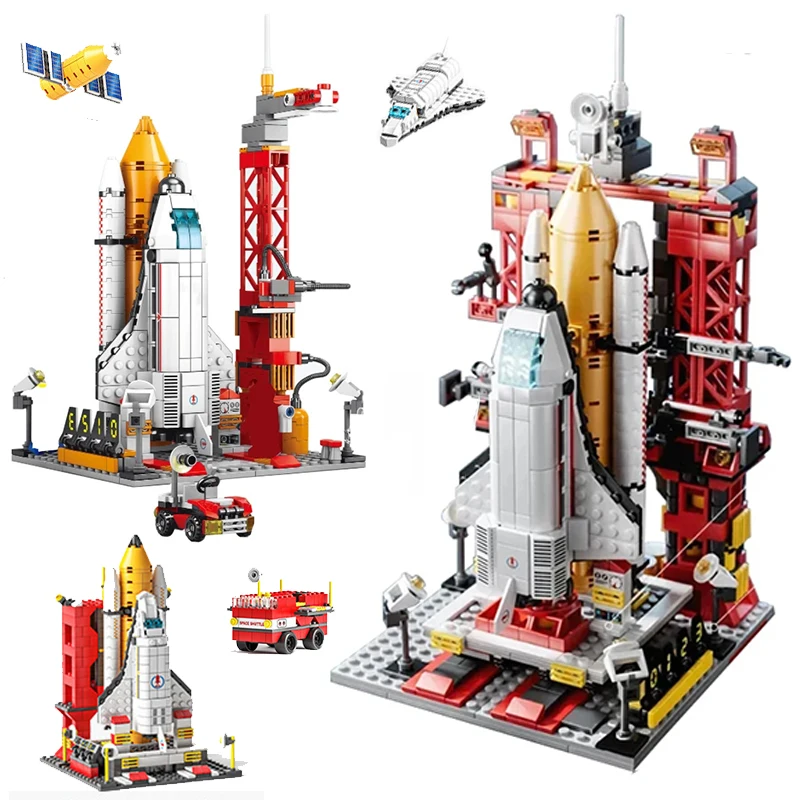 

Aerospace Space Rocket Launch Center Base Puzzle Model Mini Building Blocks Assemble Bricks Children's Boys Kids Toys