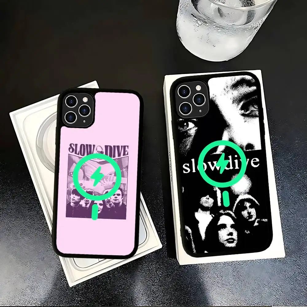 S-Slowdive Magnetic Case For IPhone 17 16 14 13 12 11 15 Pro Max Plus Wireless Charge Phone Cover
