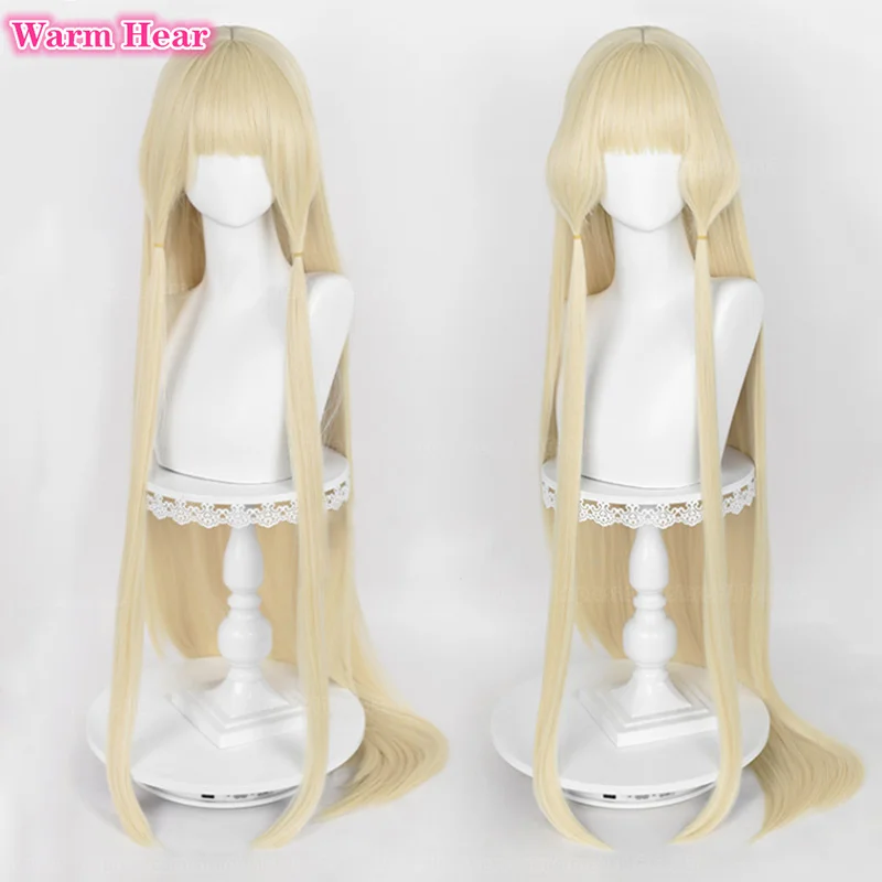 120cm Long Synthetic Hair Anime Chi Cosplay Wig Light Golden Straight Beautiful Wig Heat Resistant Fibre Chii Wigs +Free Wig Cap