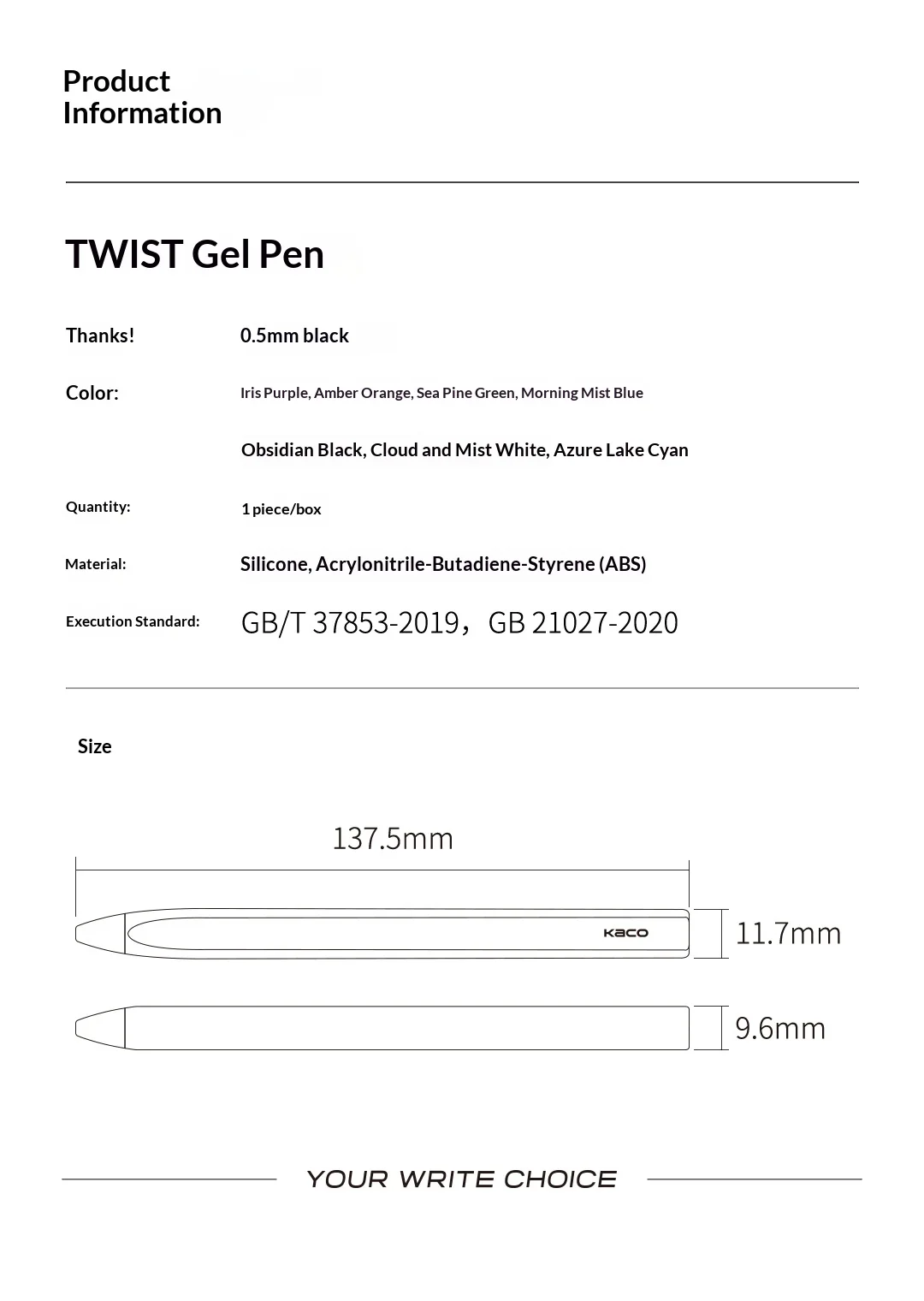 1 Stück KACO TWIST Gelstifte, niedlicher weicher Silikongriff, 0,5 mm schwarze Tinte, schnelltrocknend, schmutzabweisend, für Schüler- und Bürobedarf. – Detail 16
