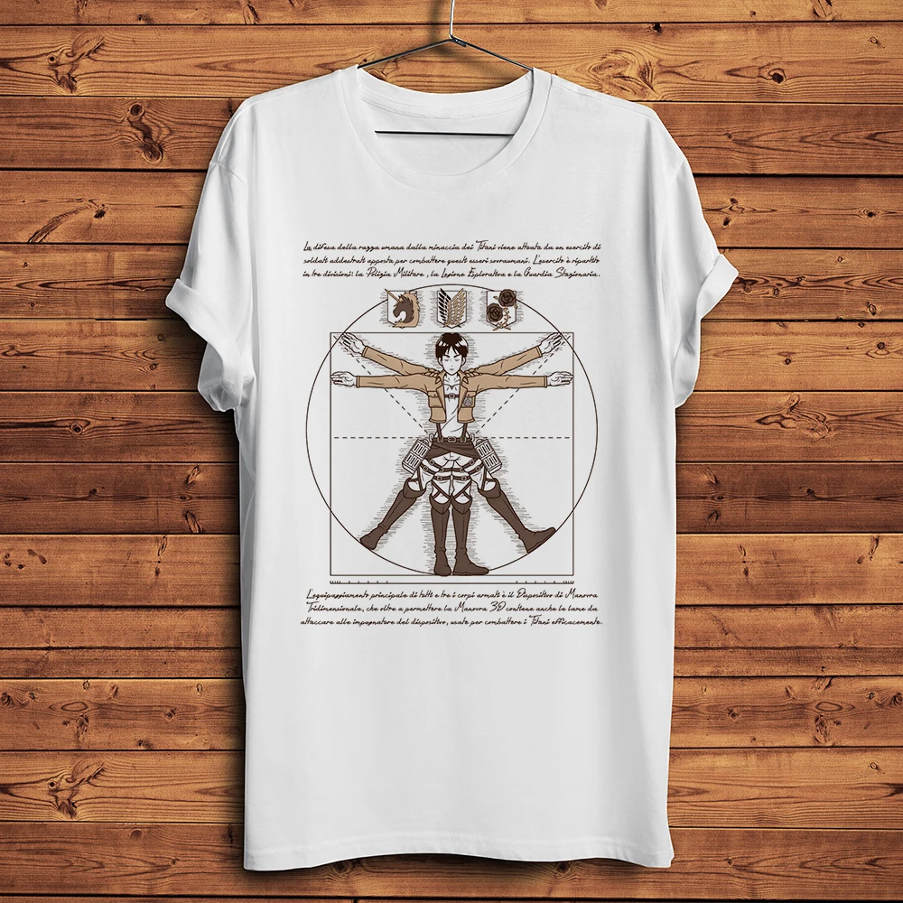 Leonardo da Vinci,Uomo vitruviano Proportion,funny anime t shirt,men new white casual ,cool geek streetwear t-shirt