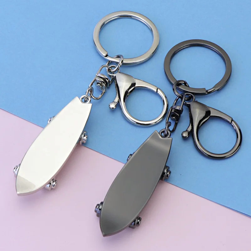 

Creative Fingertip Scooter Keychain Stainless Steel Key Ring Charms Finger Skateboard Decompress Toy Gift Key Holder Accessories