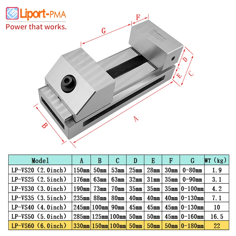 6.0 inch, Fast Moving CNC Vise Machine Vise, Premium Precision Grinding Vise, Hardened Surfaces,Liport-PMA,Taiwan Original