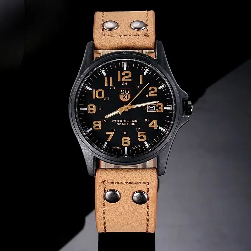 

New Vintage Classic Watch for Men Clock Stainless Steel Waterproof Date Leather Strap Sport Quartz Wristwatch Relogio Masculino